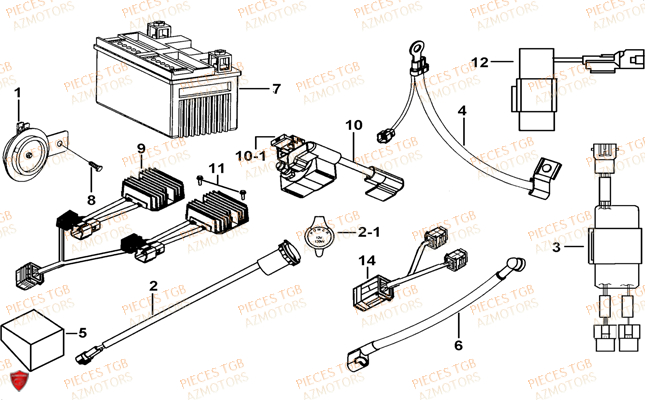 Systeme Electrique 3 TGB Pieces TGB BLADE 550 LT FI 4x4 NEW (No Serie RFCFLGFLE...Type FBG-HDLE)