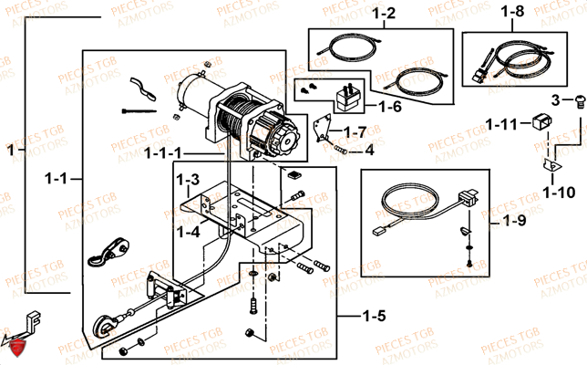 Treuil Modele Tgb Ly TGB Pieces TGB BLADE 550 LT FI 4x4 NEW (No Serie RFCFLGFLE...Type FBG-HDLE)