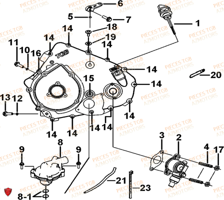 Cache Carter Moteur Gauche 2 TGB Pieces TGB BLADE 550 LT EPS (No Serie RFCFLGFLE...Type FTG-HDLE)

