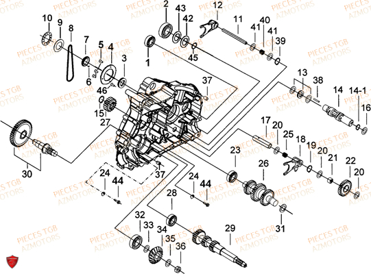 Carter Moteur Gauche 2 TGB Pieces TGB BLADE 550 LT EPS (No Serie RFCFLGFLE...Type FTG-HDLE)

