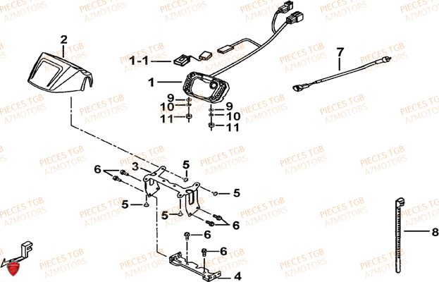 Compteur TGB Pieces TGB BLADE 550 LT EPS (No Serie RFCFLGFLE...Type FTG-HDLE)

