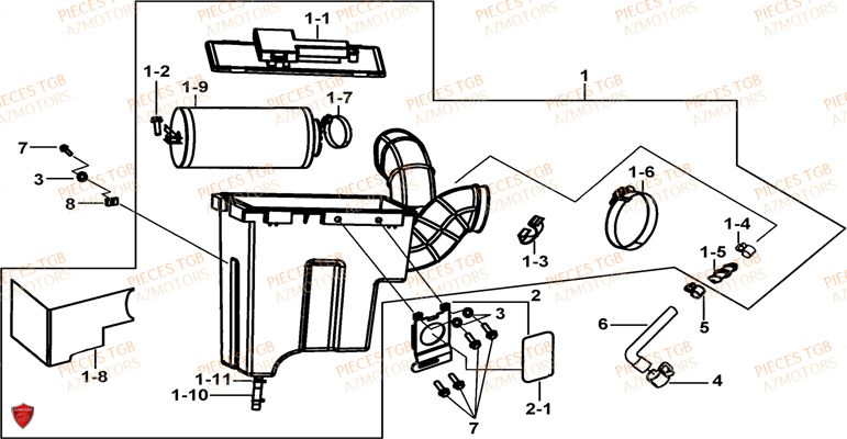 Filtre A Air TGB Pieces TGB BLADE 550 LT EPS (No Serie RFCFLGFLE...Type FTG-HDLE)

