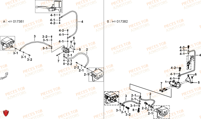 Frein Avant TGB Pieces TGB BLADE 550 LT EPS (No Serie RFCFLGFLE...Type FTG-HDLE)

