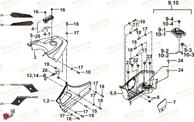 Marche Pied TGB Pieces TGB BLADE 550 LT EPS (No Serie RFCFLGFLE...Type FTG-HDLE)


