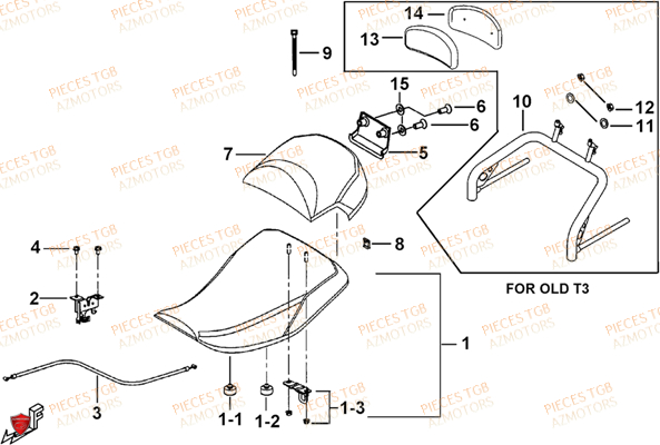 Selle TGB Pieces TGB BLADE 550 LT EPS (No Serie RFCFLGFLE...Type FTG-HDLE)

