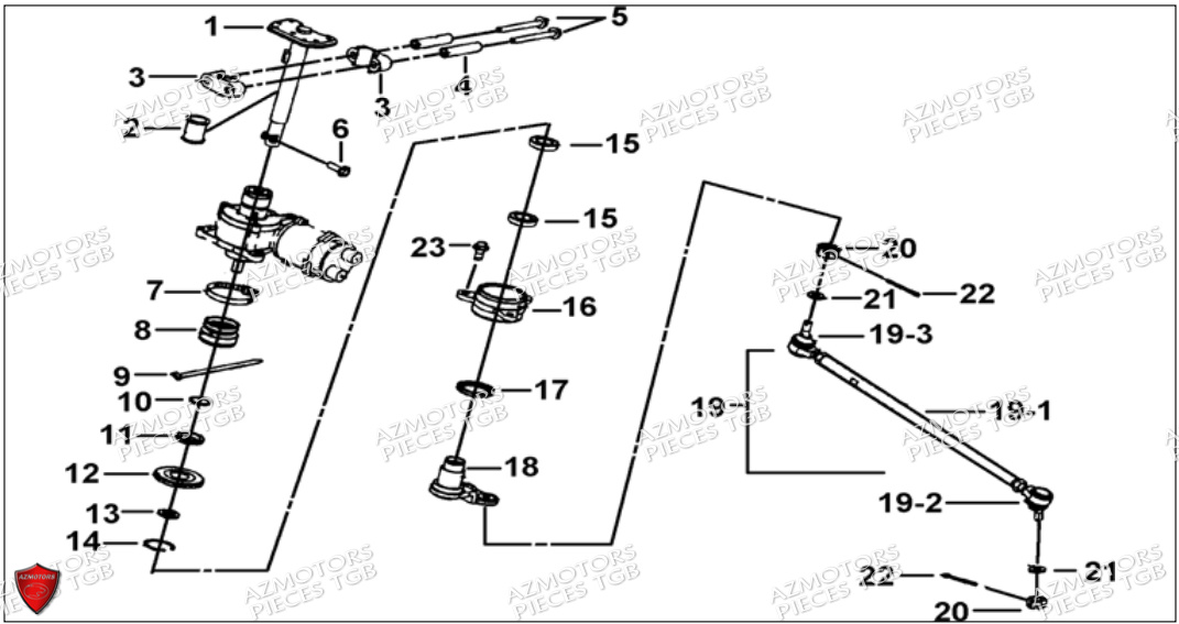 Colonne De Direction TGB Pieces TGB BLADE 550 SE EPS (No Serie RFCFBGFTP... ET RFCFTGTBA... Type: FTG-HDE)

