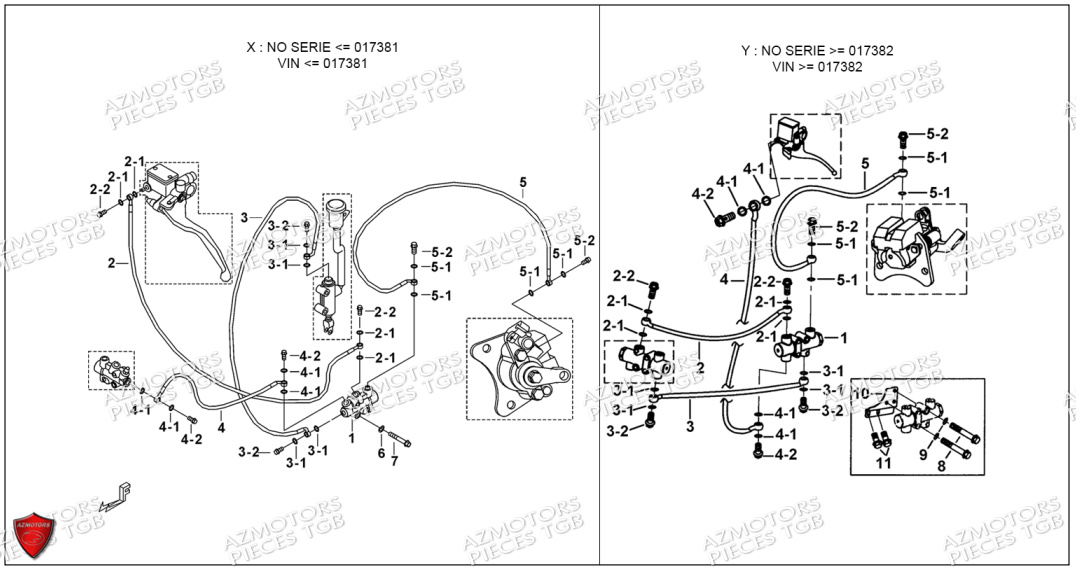Distributeur Freinage Arriere TGB Pieces TGB BLADE 550 SE EPS (No Serie RFCFBGFTP... ET RFCFTGTBA... Type: FTG-HDE)

