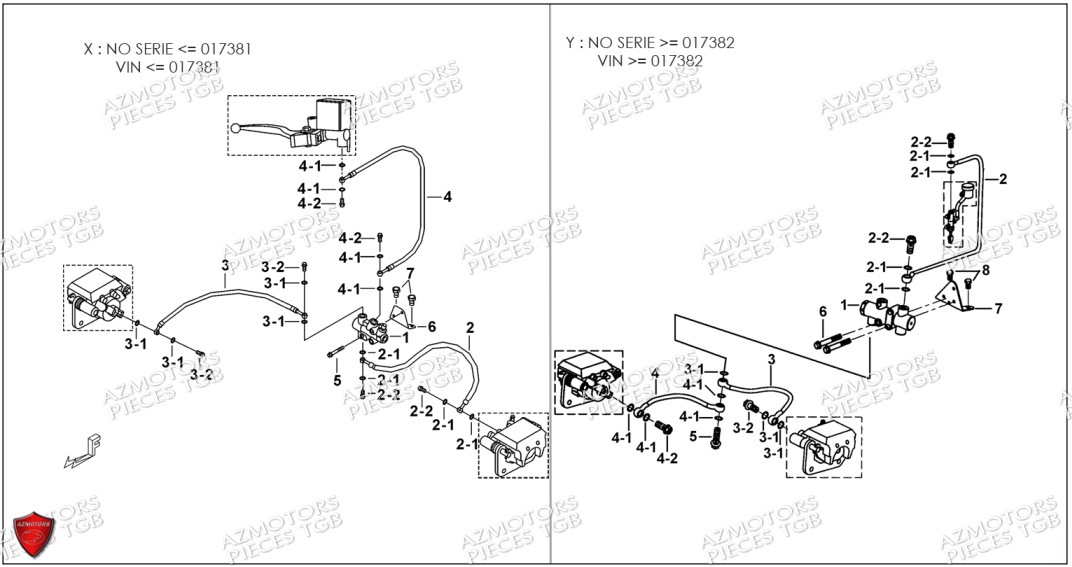 Distributeur Freinage Avant TGB Pieces TGB BLADE 550 SE EPS (No Serie RFCFBGFTP... ET RFCFTGTBA... Type: FTG-HDE)

