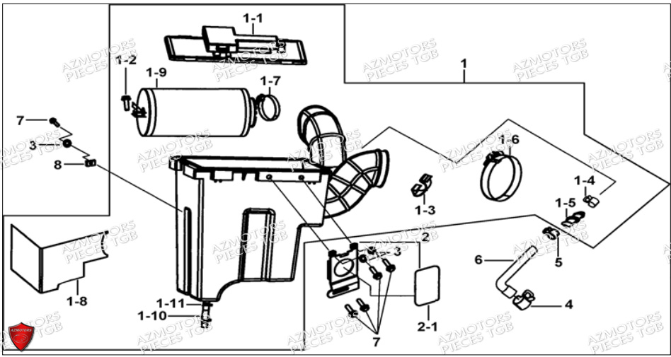Ensemble Filtre A Air TGB Pieces TGB BLADE 550 SE EPS (No Serie RFCFBGFTP... ET RFCFTGTBA... Type: FTG-HDE)


