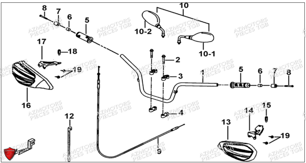 Guidon TGB Pieces TGB BLADE 550 SE EPS (No Serie RFCFBGFTP... ET RFCFTGTBA... Type: FTG-HDE)


