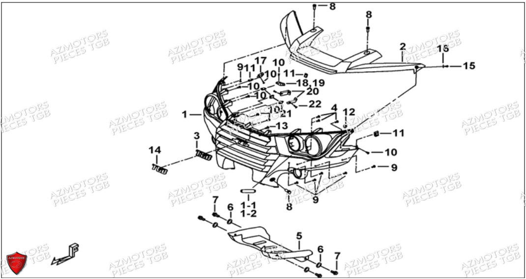 PARE CHOCS AZMOTORS TGB BLADE 550 SE EPS