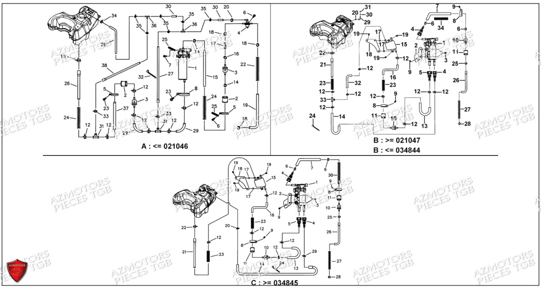 Pompe A Carburant TGB Pieces TGB BLADE 550 SE EPS (No Serie RFCFBGFTP... ET RFCFTGTBA... Type: FTG-HDE)

