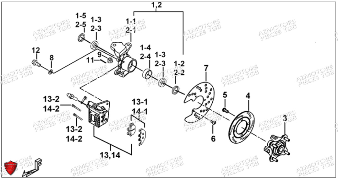 Porte Fusee De Direction TGB Pieces TGB BLADE 550 SE EPS (No Serie RFCFBGFTP... ET RFCFTGTBA... Type: FTG-HDE)

