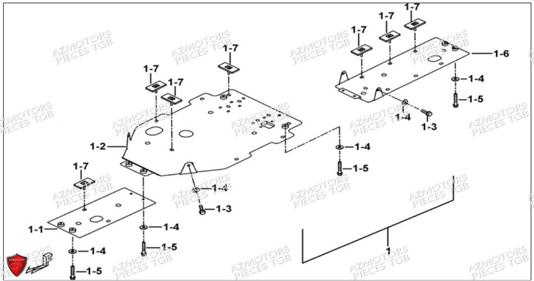 Protections Chassis Aluminium Option TGB Pieces TGB BLADE 550 SE EPS (No Serie RFCFBGFTP... ET RFCFTGTBA... Type: FTG-HDE)


