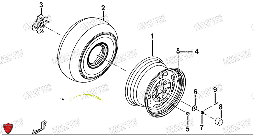 Roues Arriere TGB Pieces TGB BLADE 550 SE EPS (No Serie RFCFBGFTP... ET RFCFTGTBA... Type: FTG-HDE)

