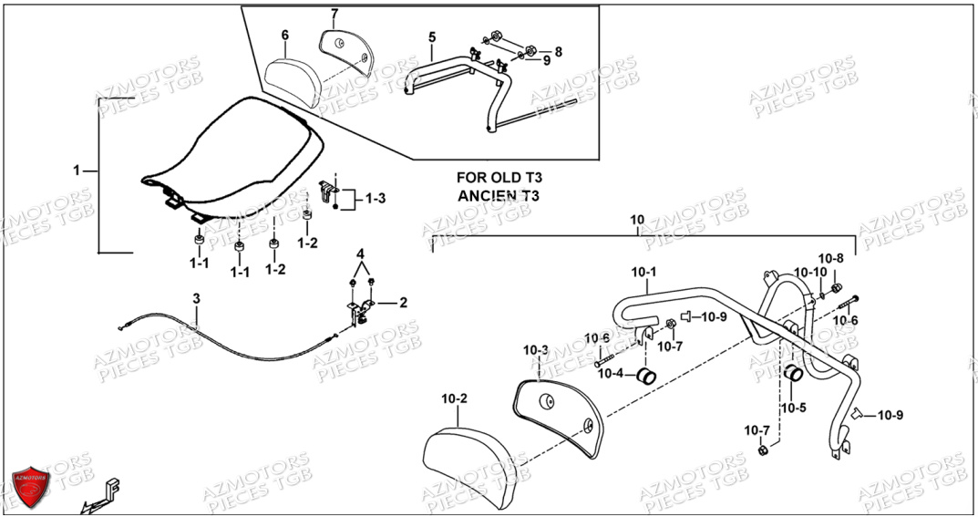 Selle TGB Pieces TGB BLADE 550 SE EPS (No Serie RFCFBGFTP... ET RFCFTGTBA... Type: FTG-HDE)

