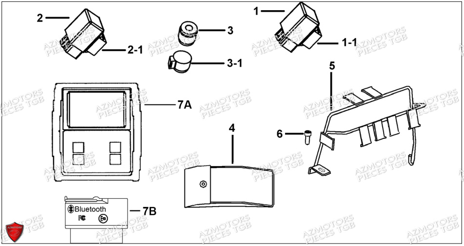 Supports TGB Pieces TGB BLADE 550 SE EPS (No Serie RFCFBGFTP... ET RFCFTGTBA... Type: FTG-HDE)


