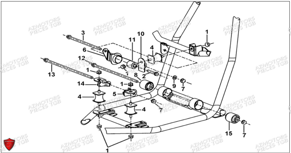 Supports Moteur TGB Pieces TGB BLADE 550 SE EPS (No Serie RFCFBGFTP... ET RFCFTGTBA... Type: FTG-HDE)

