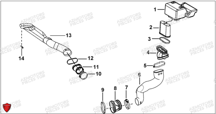 Systeme Admission TGB Pieces TGB BLADE 550 SE EPS (No Serie RFCFBGFTP... ET RFCFTGTBA... Type: FTG-HDE)

