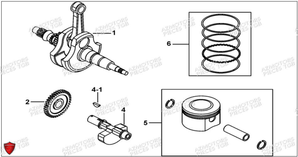 Vilebrequin TGB Pieces TGB BLADE 550 SE EPS (No Serie RFCFBGFTP... ET RFCFTGTBA... Type: FTG-HDE)

