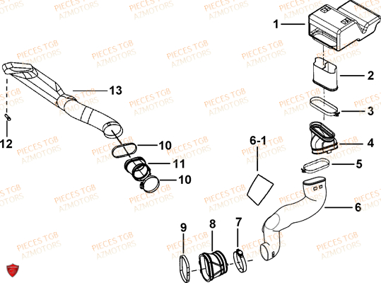 Admission AZMOTORS Pieces TGB BLADE 600 LT EPS (No Serie RFCLTHTBA.. ET RFCLTHTBC.. Type: FTH-HDLE ET FTH-JDLE)