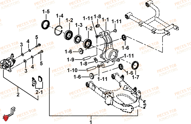 Axe Arriere (feux Avant Ronds) AZMOTORS Pieces TGB BLADE 600 LT EPS (No Serie RFCLTHTBA.. ET RFCLTHTBC.. Type: FTH-HDLE ET FTH-JDLE)