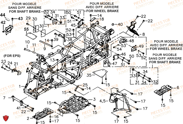 Chassis (face Avant A Led) AZMOTORS Pieces TGB BLADE 600 LT EPS (No Serie RFCLTHTBA.. ET RFCLTHTBC.. Type: FTH-HDLE ET FTH-JDLE)