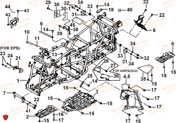 CHASSIS (FEUX AVANT RONDS) AZMOTORS TGB BLADE 600 LT EPS