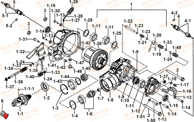 Differentiel Avant AZMOTORS Pieces TGB BLADE 600 LT EPS (No Serie RFCLTHTBA.. ET RFCLTHTBC.. Type: FTH-HDLE ET FTH-JDLE)