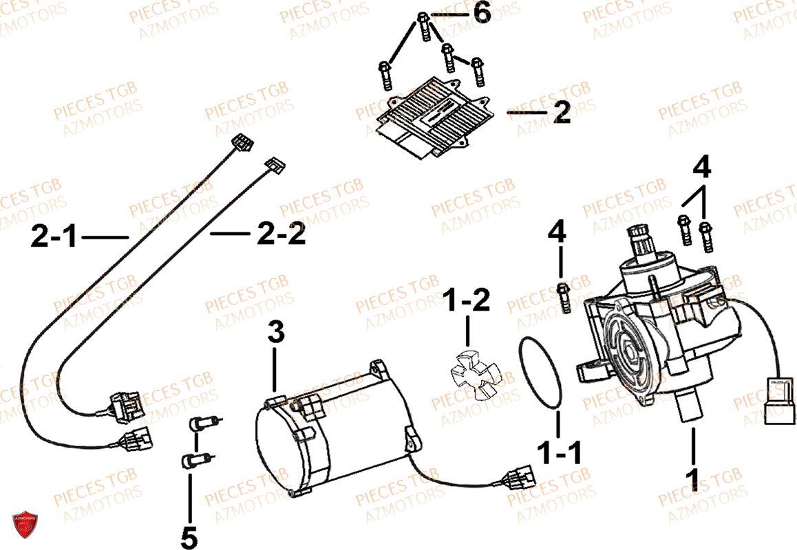 Direction Assistee (modele Deco Moteur Avec Balais) AZMOTORS Pieces TGB BLADE 600 LT EPS (No Serie RFCLTHTBA.. ET RFCLTHTBC.. Type: FTH-HDLE ET FTH-JDLE)