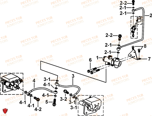 Frein Avant TGB Pieces TGB BLADE 600 LT EPS (No Serie RFCLTHTBA.. ET RFCLTHTBC.. Type: FTH-HDLE ET FTH-JDLE)