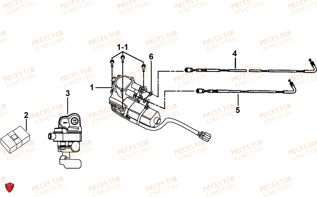 Moteur Differentiel (feux Avant Ronds) AZMOTORS Pieces TGB BLADE 600 LT EPS (No Serie RFCLTHTBA.. ET RFCLTHTBC.. Type: FTH-HDLE ET FTH-JDLE)