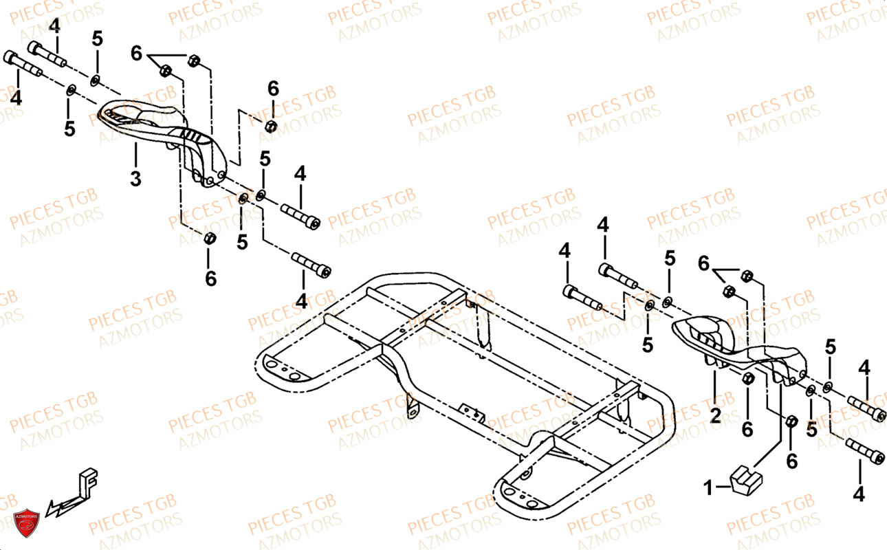 Poignees Passager (face Avant A Led) AZMOTORS Pieces TGB BLADE 600 LT EPS (No Serie RFCLTHTBA.. ET RFCLTHTBC.. Type: FTH-HDLE ET FTH-JDLE)