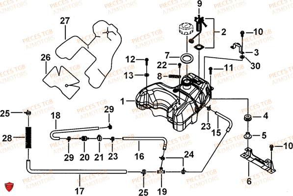 Reservoir TGB Pieces TGB BLADE 600 LT EPS (No Serie RFCLTHTBA.. ET RFCLTHTBC.. Type: FTH-HDLE ET FTH-JDLE)