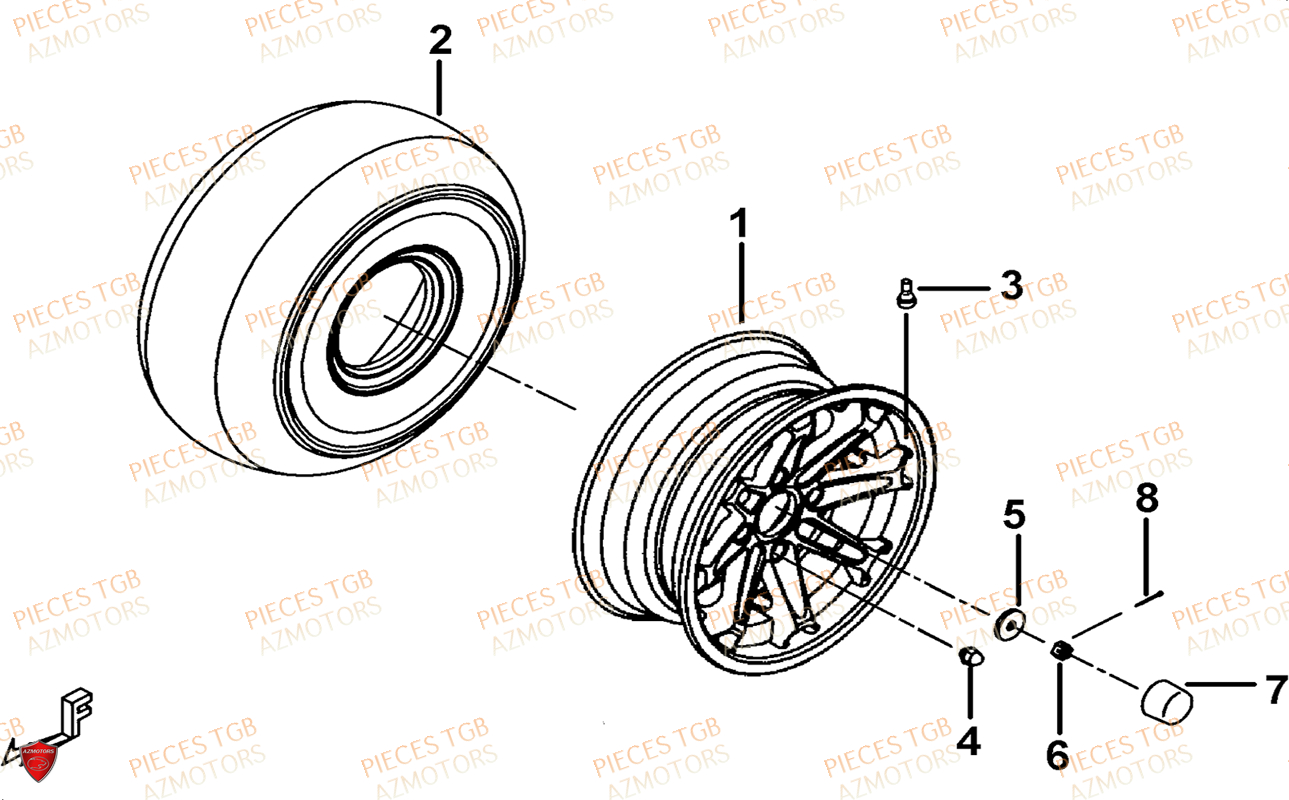 Roues Avant (face Avant A Led) AZMOTORS Pieces TGB BLADE 600 LT EPS (No Serie RFCLTHTBA.. ET RFCLTHTBC.. Type: FTH-HDLE ET FTH-JDLE)