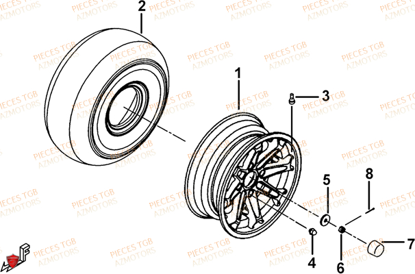 Roues Avant (feux Avant Ronds) AZMOTORS Pieces TGB BLADE 600 LT EPS (No Serie RFCLTHTBA.. ET RFCLTHTBC.. Type: FTH-HDLE ET FTH-JDLE)