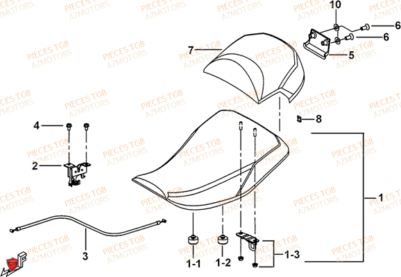 Selle AZMOTORS Pieces TGB BLADE 600 LT EPS (No Serie RFCLTHTBA.. ET RFCLTHTBC.. Type: FTH-HDLE ET FTH-JDLE)