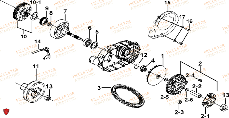 Variateur AZMOTORS Pieces TGB BLADE 600 LT EPS (No Serie RFCLTHTBA.. ET RFCLTHTBC.. Type: FTH-HDLE ET FTH-JDLE)