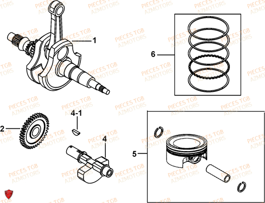 Vilebrequin AZMOTORS Pieces TGB BLADE 600 LT EPS (No Serie RFCLTHTBA.. ET RFCLTHTBC.. Type: FTH-HDLE ET FTH-JDLE)