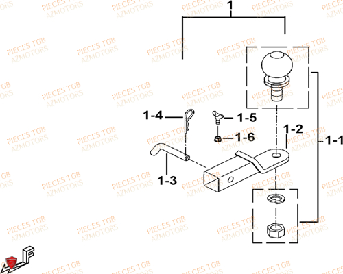 Attelage (face Avant A Led) TGB Pieces TGB BLADE 600 SE EPS (No Serie RFCFTHTBA.. ET RFCFTHTBC.. Type: FTH-HDE ET FTH-JDE)