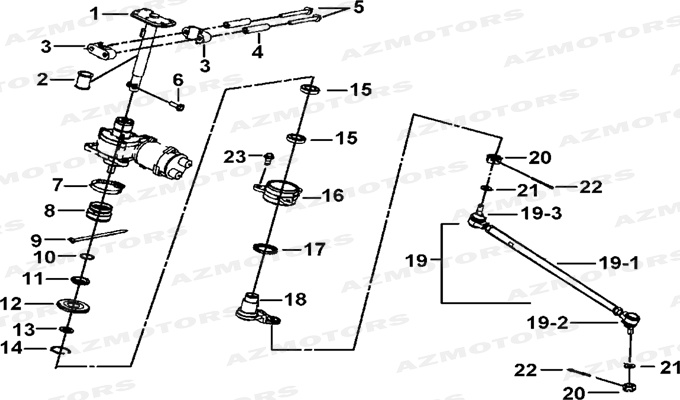 Colonne Direction Eps TGB Pieces TGB BLADE 600 SE EPS (No Serie RFCFTHTBA.. ET RFCFTHTBC.. Type: FTH-HDE ET FTH-JDE)
