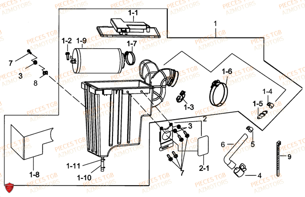Filtre A Air TGB Pieces TGB BLADE 600 SE EPS (No Serie RFCFTHTBA.. ET RFCFTHTBC.. Type: FTH-HDE ET FTH-JDE)