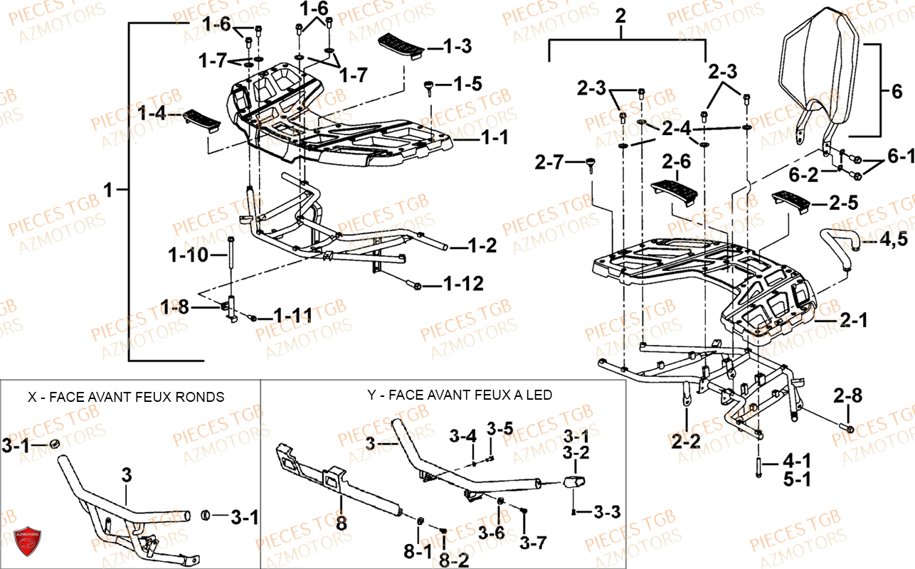 Porte Bagages Plastique (option) TGB Pieces TGB BLADE 600 SE EPS (No Serie RFCFTHTBA.. ET RFCFTHTBC.. Type: FTH-HDE ET FTH-JDE)
