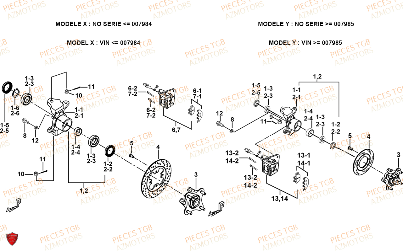 Porte Fusee De Direction TGB Pieces TGB BLADE 600 SE EPS (No Serie RFCFTHTBA.. ET RFCFTHTBC.. Type: FTH-HDE ET FTH-JDE)