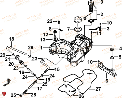 Reservoir TGB Pieces TGB BLADE 600 SE EPS (No Serie RFCFTHTBA.. ET RFCFTHTBC.. Type: FTH-HDE ET FTH-JDE)