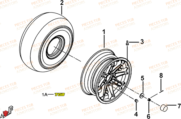 Roues Avant TGB Pieces TGB BLADE 600 SE EPS (No Serie RFCFTHTBA.. ET RFCFTHTBC.. Type: FTH-HDE ET FTH-JDE)