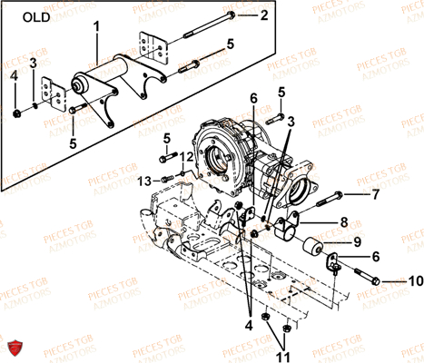 Supports Differentiel Arriere TGB Pieces TGB BLADE 600 SE EPS (No Serie RFCFTHTBA.. ET RFCFTHTBC.. Type: FTH-HDE ET FTH-JDE)