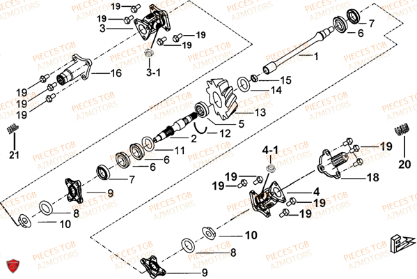 Transmission TGB Pieces TGB BLADE 600 SE EPS (No Serie RFCFTHTBA.. ET RFCFTHTBC.. Type: FTH-HDE ET FTH-JDE)