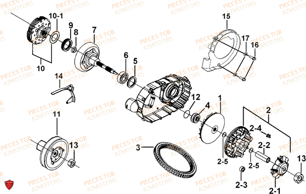 Variateur TGB Pieces TGB BLADE 600 SE EPS (No Serie RFCFTHTBA.. ET RFCFTHTBC.. Type: FTH-HDE ET FTH-JDE)