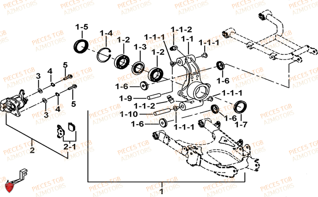 Axe Arriere TGB Pieces TGB BLADE 600 SE X EPS (No Serie RFCFTHTBC.. Type: FTH-JDE)